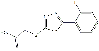 2-{[5-(2-iodophenyl)-1,3,4-oxadiazol-2-yl]sulfanyl}acetic acid Struktur