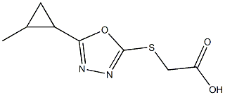 2-{[5-(2-methylcyclopropyl)-1,3,4-oxadiazol-2-yl]sulfanyl}acetic acid Struktur