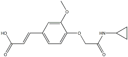 3-{4-[(cyclopropylcarbamoyl)methoxy]-3-methoxyphenyl}prop-2-enoic acid Struktur