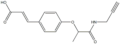 3-{4-[1-(prop-2-yn-1-ylcarbamoyl)ethoxy]phenyl}prop-2-enoic acid Struktur