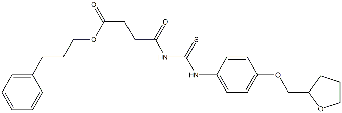 3-phenylpropyl 4-oxo-4-({[4-(tetrahydro-2-furanylmethoxy)anilino]carbothioyl}amino)butanoate Struktur