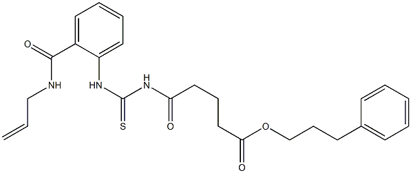 3-phenylpropyl 5-[({2-[(allylamino)carbonyl]anilino}carbothioyl)amino]-5-oxopentanoate Struktur