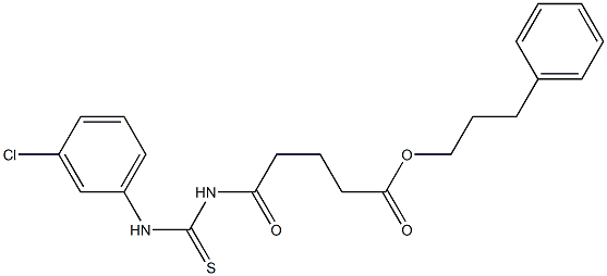 3-phenylpropyl 5-{[(3-chloroanilino)carbothioyl]amino}-5-oxopentanoate Struktur