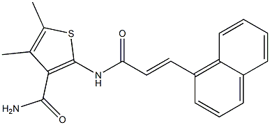 4,5-dimethyl-2-{[(E)-3-(1-naphthyl)-2-propenoyl]amino}-3-thiophenecarboxamide Struktur