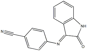 4-[(2-oxo-1,2-dihydro-3H-indol-3-ylidene)amino]benzonitrile Struktur