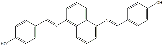 4-{[(5-{[(E)-(4-hydroxyphenyl)methylidene]amino}-1-naphthyl)imino]methyl}phenol Struktur