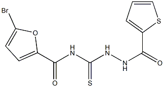 5-bromo-N-{[2-(2-thienylcarbonyl)hydrazino]carbothioyl}-2-furamide Struktur