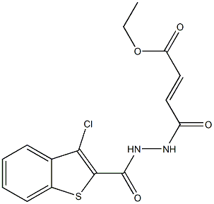 ethyl (E)-4-{2-[(3-chloro-1-benzothiophen-2-yl)carbonyl]hydrazino}-4-oxo-2-butenoate Struktur