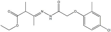 ethyl 3-{(E)-2-[2-(4-chloro-2-methylphenoxy)acetyl]hydrazono}-2-methylbutanoate Struktur