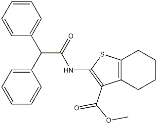 methyl 2-[(2,2-diphenylacetyl)amino]-4,5,6,7-tetrahydro-1-benzothiophene-3-carboxylate Struktur