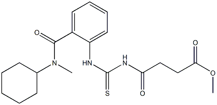 methyl 4-{[(2-{[cyclohexyl(methyl)amino]carbonyl}anilino)carbothioyl]amino}-4-oxobutanoate Struktur