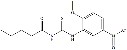 N-(2-methoxy-5-nitrophenyl)-N'-pentanoylthiourea Struktur