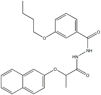 N'-(3-butoxybenzoyl)-2-(2-naphthyloxy)propanohydrazide Struktur