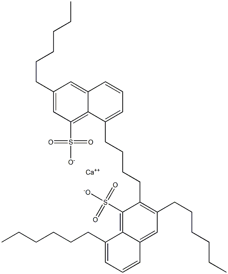 Bis(3,8-dihexyl-1-naphthalenesulfonic acid)calcium salt Struktur