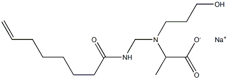 2-[N-(3-Hydroxypropyl)-N-(7-octenoylaminomethyl)amino]propionic acid sodium salt Struktur