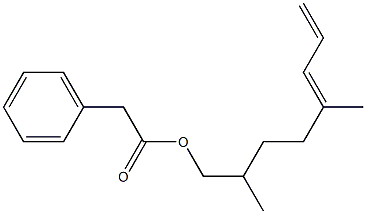 Phenylacetic acid 2,5-dimethyl-5,7-octadienyl ester Struktur