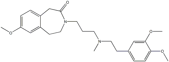 4,5-Dihydro-7-methoxy-3-[3-[N-methyl-2-(3,4-dimethoxyphenyl)ethylamino]propyl]-1H-3-benzazepin-2(3H)-one Struktur