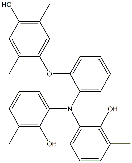 N,N-Bis(2-hydroxy-3-methylphenyl)-2-(4-hydroxy-2,5-dimethylphenoxy)benzenamine Struktur