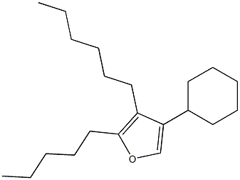 4-Cyclohexyl-3-hexyl-2-pentylfuran Struktur