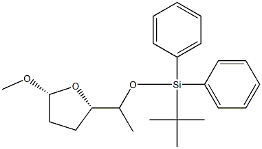 (2S)-2-[(R)-1-(tert-Butyldiphenylsilyloxy)ethyl]-5-methoxytetrahydrofuran Struktur