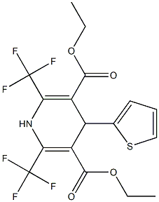 1,4-Dihydro-2,6-bis(trifluoromethyl)-4-(2-thienyl)pyridine-3,5-dicarboxylic acid diethyl ester Struktur