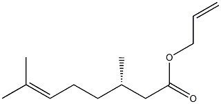 [S,(-)]-3,7-Dimethyl-6-octenoic acid allyl ester Struktur