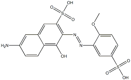 7-Amino-4-hydroxy-3-(2-methoxy-5-sulfophenylazo)-2-naphthalenesulfonic acid Struktur