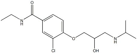 1-[4-[Ethylcarbamoyl]-2-chlorophenoxy]-3-[isopropylamino]-2-propanol Struktur