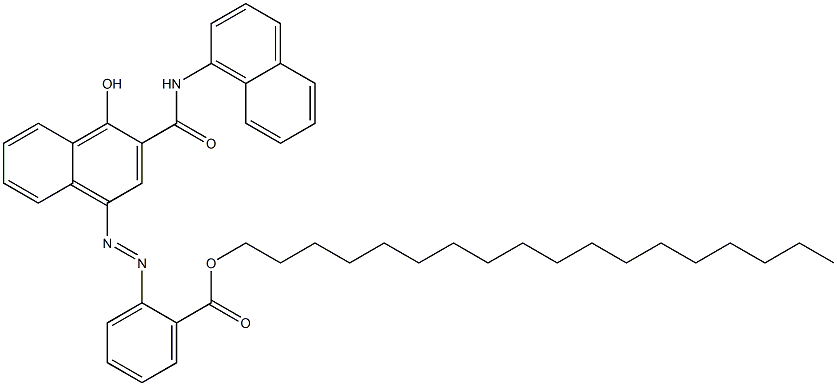 1-Hydroxy-4-[2-(octadecyloxycarbonyl)phenylazo]-N-(1-naphtyl)-2-naphthamide Struktur