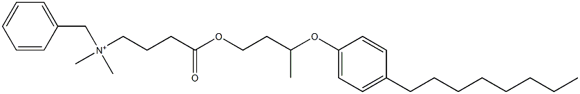 N,N-Dimethyl-N-benzyl-N-[3-[[3-(4-octylphenyloxy)butyl]oxycarbonyl]propyl]aminium Struktur