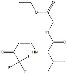 2-[[2-[[(Z)-4,4,4-Trifluoro-3-oxo-1-butenyl]amino]-1-oxo-3-methylbutyl]amino]acetic acid ethyl ester Struktur