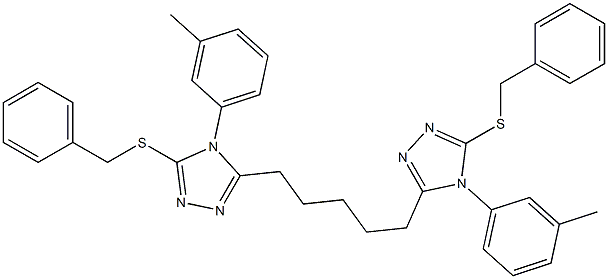 5,5'-(1,5-Pentanediyl)bis[4-(3-methylphenyl)-3-benzylthio-4H-1,2,4-triazole] Struktur