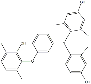 N,N-Bis(4-hydroxy-2,6-dimethylphenyl)-3-(6-hydroxy-2,5-dimethylphenoxy)benzenamine Struktur