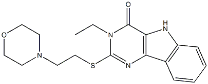 3-Ethyl-2-[[2-morpholinoethyl]thio]-5H-pyrimido[5,4-b]indol-4(3H)-one Struktur