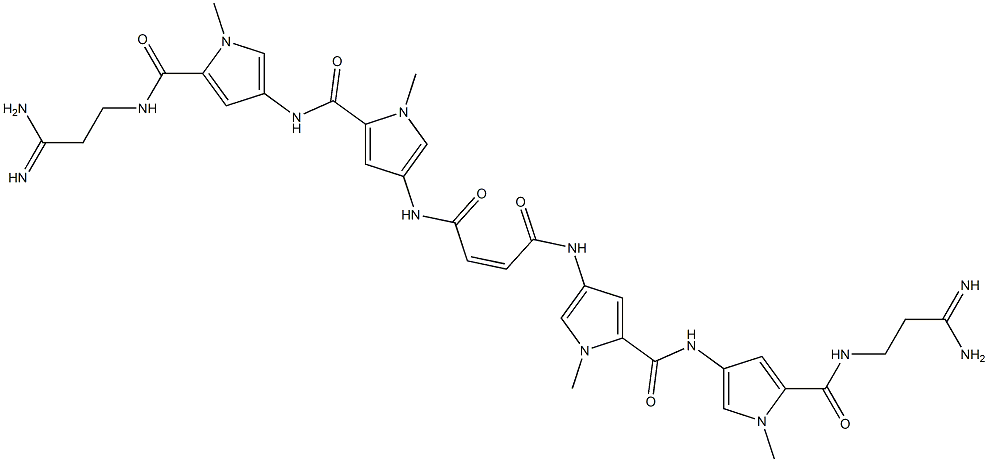 (Z)-N,N'-Bis[5-[[[5-[[(3-amino-3-iminopropyl)amino]carbonyl]-1-methyl-1H-pyrrol-3-yl]amino]carbonyl]-1-methyl-1H-pyrrol-3-yl]2-butenediamide Struktur