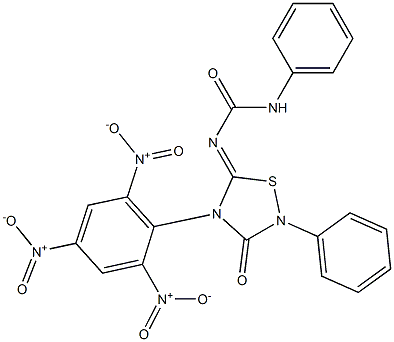 2-Phenyl-4-picryl-5-[(phenylcarbamoyl)imino]-1,2,4-thiadiazolidin-3-one Struktur