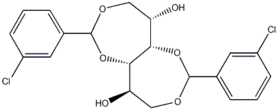 1-O,4-O:3-O,6-O-Bis(3-chlorobenzylidene)-L-glucitol Struktur