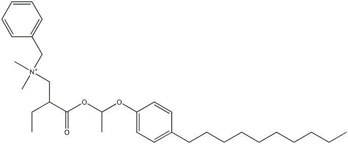 N,N-Dimethyl-N-benzyl-N-[2-[[1-(4-decylphenyloxy)ethyl]oxycarbonyl]butyl]aminium Struktur