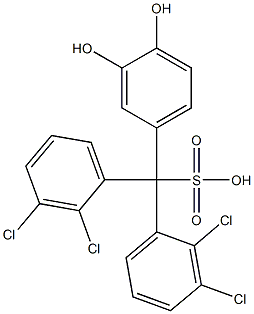 Bis(2,3-dichlorophenyl)(3,4-dihydroxyphenyl)methanesulfonic acid Struktur