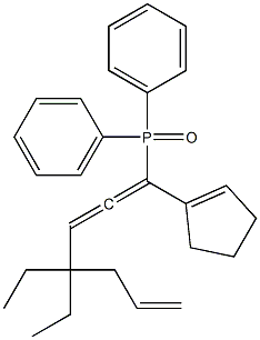 1-(1-Cyclopentenyl)-1-(diphenylphosphinyl)-4,4-diethyl-1,2,6-heptatriene Struktur