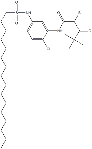 2-Bromo-N-[2-chloro-5-(hexadecylsulfonylamino)phenyl]-4,4-dimethyl-3-oxovaleramide Struktur