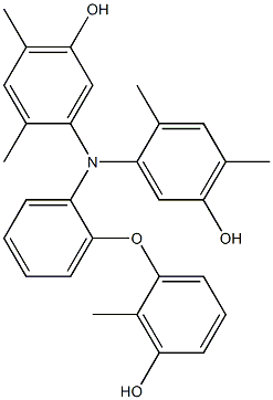 N,N-Bis(5-hydroxy-2,4-dimethylphenyl)-2-(3-hydroxy-2-methylphenoxy)benzenamine Struktur