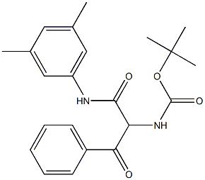 N-(3,5-Dimethylphenyl)-2-[(tert-butoxycarbonyl)amino]-2-benzoylacetamide Struktur