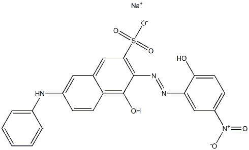 4-Hydroxy-3-[(2-hydroxy-5-nitrophenyl)azo]-7-(phenylamino)-2-naphthalenesulfonic acid sodium salt Struktur