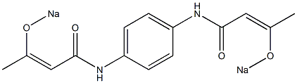 N,N'-(p-Phenylene)bis(3-sodiooxy-2-butenamide) Struktur