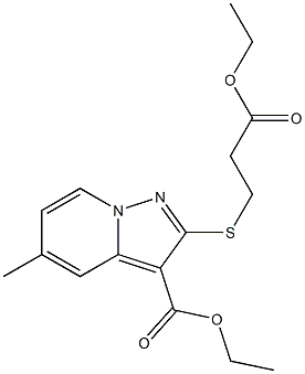 2-[[2-(Ethoxycarbonyl)ethyl]thio]-5-methylpyrazolo[1,5-a]pyridine-3-carboxylic acid ethyl ester Struktur