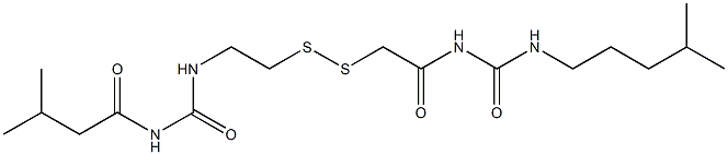 1-(3-Methylbutyryl)-3-[2-[[(3-isohexylureido)carbonylmethyl]dithio]ethyl]urea Struktur