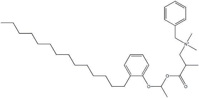 N,N-Dimethyl-N-benzyl-N-[2-[[1-(2-tetradecylphenyloxy)ethyl]oxycarbonyl]propyl]aminium Struktur