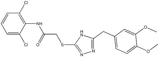 2-[[5-(3,4-Dimethoxybenzyl)-4H-1,2,4-triazol-3-yl]thio]-2',6'-dichloroacetoanilide Struktur