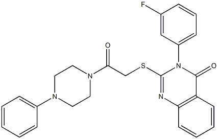 3-(3-Fluorophenyl)-2-[[[(4-phenylpiperazin-1-yl)carbonyl]methyl]thio]quinazolin-4(3H)-one Struktur